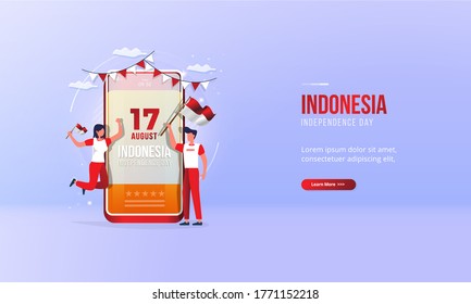 Indonesia independence day concept, August 17 celebrate of Indonesia independence day