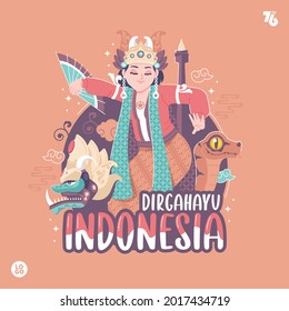 indonesia independence day concept illustration background