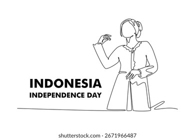 Indonesien Independence Day Konzept. Einzeiliges Zeichnungsdesign. Vektorgrafik