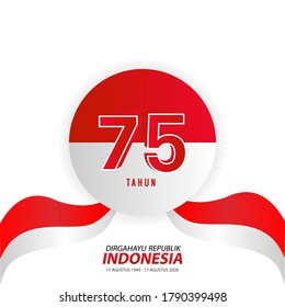 Indonesia independence day design background isolated on white background