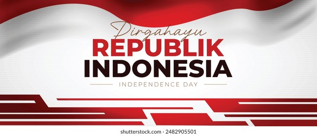 Indonesia independence day design template with national flag