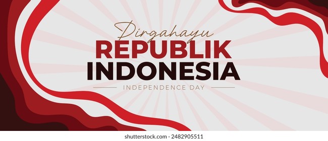 Indonesia independence day design template with national flag