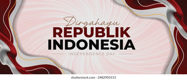 Indonesia independence day design template with national flag