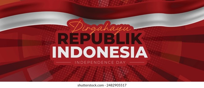 Indonesia independence day design template with national flag