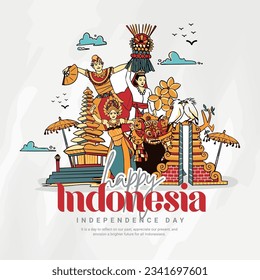 Indonesia independence day or dirgahayu kemerdekaan Indonesia Soical Media Post Banner, republik indonesia, indonasian, Bali, Travel