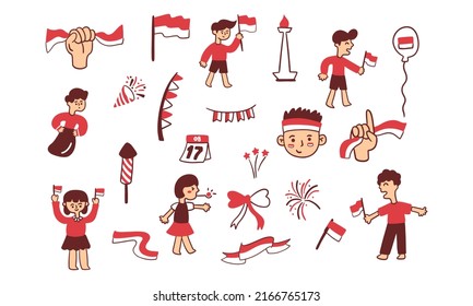 Indonesia Independence Day. Dirgahayu Indonesia Merdeka. Vector Icon Shape Illustration