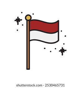 Indonesia Independence Day Doodle - Flag 02