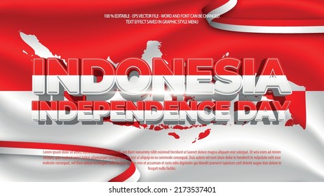 Indonesia independence day editable text effect