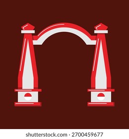 Indonesia independence day element vector