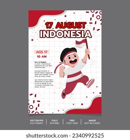 Indonesia independence day event poster template, Indonesia independence celebration day