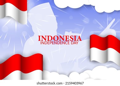 Indonesia Independence day with flag background