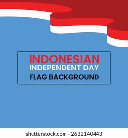 indonesia independence day flag background and ribbon vector illustration