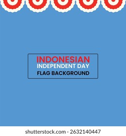 indonesia independence day flag background and ribbon vector illustration