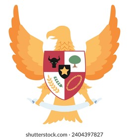 indonesia independence day flag emblem vector isolated