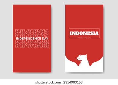 Paquete plano por el Día de la Independencia de Indonesia