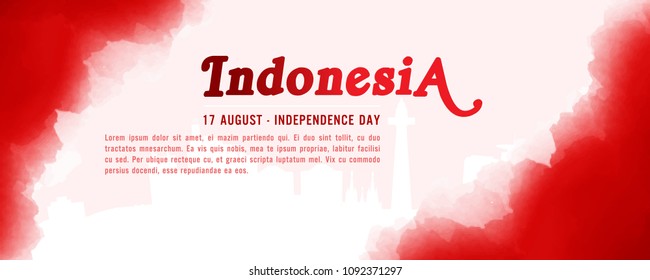 Indonesia Independence day flyer vector illustration with space and demo text for template making .