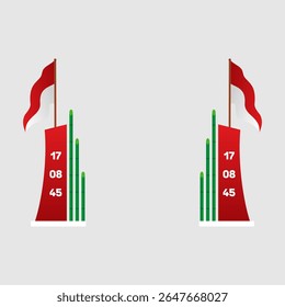 Diseño de Vector de puerta del Día de la Independencia de Indonesia