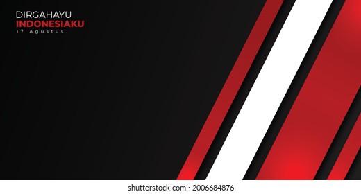 Indonesia Independence day with geometric background design. indonesian text mean is longevity indonesia. good template for Indonesia Independence Day design.