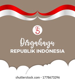 Indonesia Independence Day greeting card design, banner, texture and background.