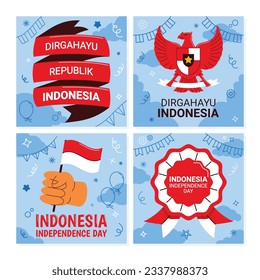 Indonesia independence day greetings social media post.
Dirgahayu means long live.