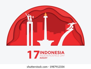 Indonesia Independence Day Half Circle Paper