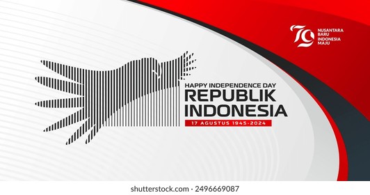 INDONESIA INDEPENDENCE DAY WITH IKN NUSANTARA THE STATE CAPITAL ICON. FOR BANNER AND SOCIAL MEDIA
