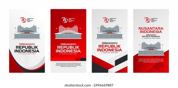 INDONESIA INDEPENDENCE DAY WITH IKN NUSANTARA THE STATE CAPITAL ICON FOR BANNER AND SOCIAL MEDIA STORY CONTENT