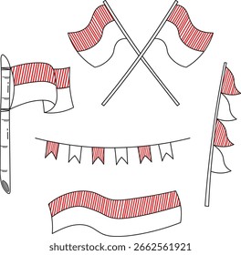 Indonesia independence day Illustration. elements of Indonesia's independence day. vector illustration