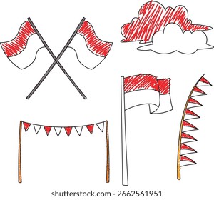 Indonesia independence day Illustration. elements of Indonesia's independence day. vector illustration