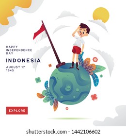 Indonesia Independence Day Illustration Kid