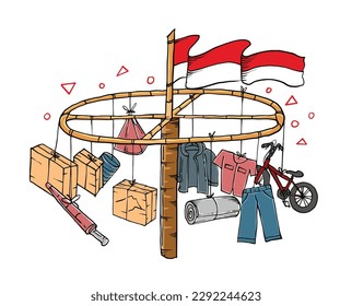 Indonesia independence day illustration vector eps10