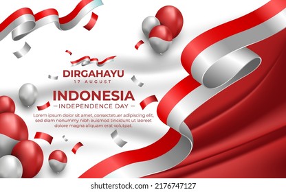 Indonesia Independence Day landscape Banner Template