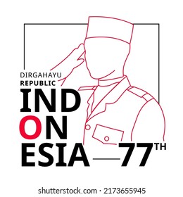 Indonesia independence day logo concept