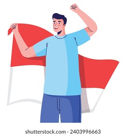 indonesia independence day man illustration