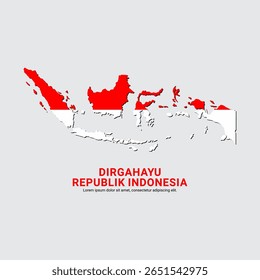 Indonesien Unabhängigkeitstag mit indonesischen Karten. Der 17. August ist ein Unabhängigkeitstag in Indonesien