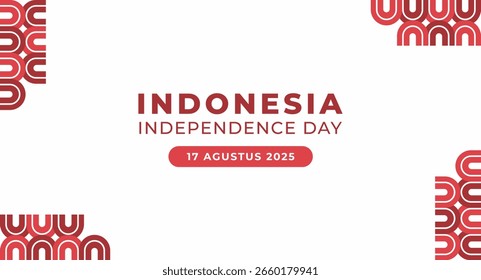 Fondo del patrón del día de la independencia de Indonesia. Cartel de Plantilla geométrica abstracta roja y blanca y fondo de Anuncio. Diseño de elementos gráficos del día nacional de Indonesia.