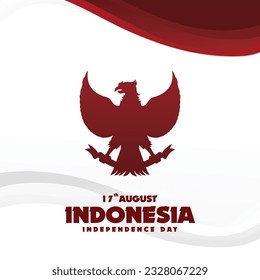 Plantilla de Post del Día de la Independencia de Indonesia, perfecta para oficina, empresa, escuela, medios sociales, publicidad, impresión y más