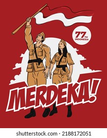 Indonesia Independence Day Poster Design. Background Vector EPS
