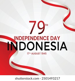 Indonesia independence day poster design red and white, 17 august independence day. EPS FILE