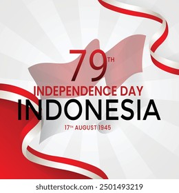 Indonesia independence day poster design red and white, 17 august independence day. EPS FILE