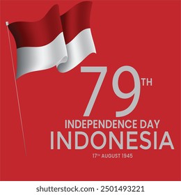 Indonesia independence day poster design red and white, 17 august independence day. EPS FILE