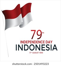 Indonesia independence day poster design red and white, 17 august independence day. EPS FILE