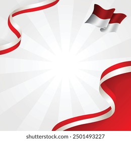 Indonesia independence day poster design red and white, 17 august independence day. EPS FILE