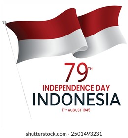 Indonesia independence day poster design red and white, 17 august independence day. EPS FILE