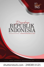 indonesia independence day poster template with national flag