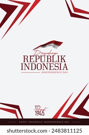 indonesia independence day poster template with national flag