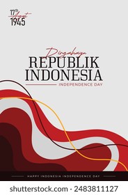 indonesia independence day poster template with national flag