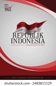 indonesia independence day poster template with national flag