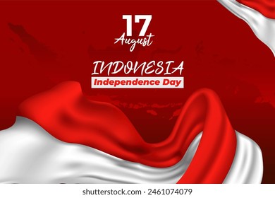 Indonesia Independence Day red, white flag banner web and graphic template