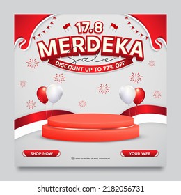 Indonesia independence day sale event banner template